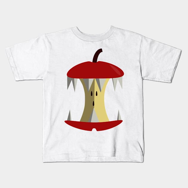 Scary Apple Core Kids T-Shirt by Sarah's Laptop